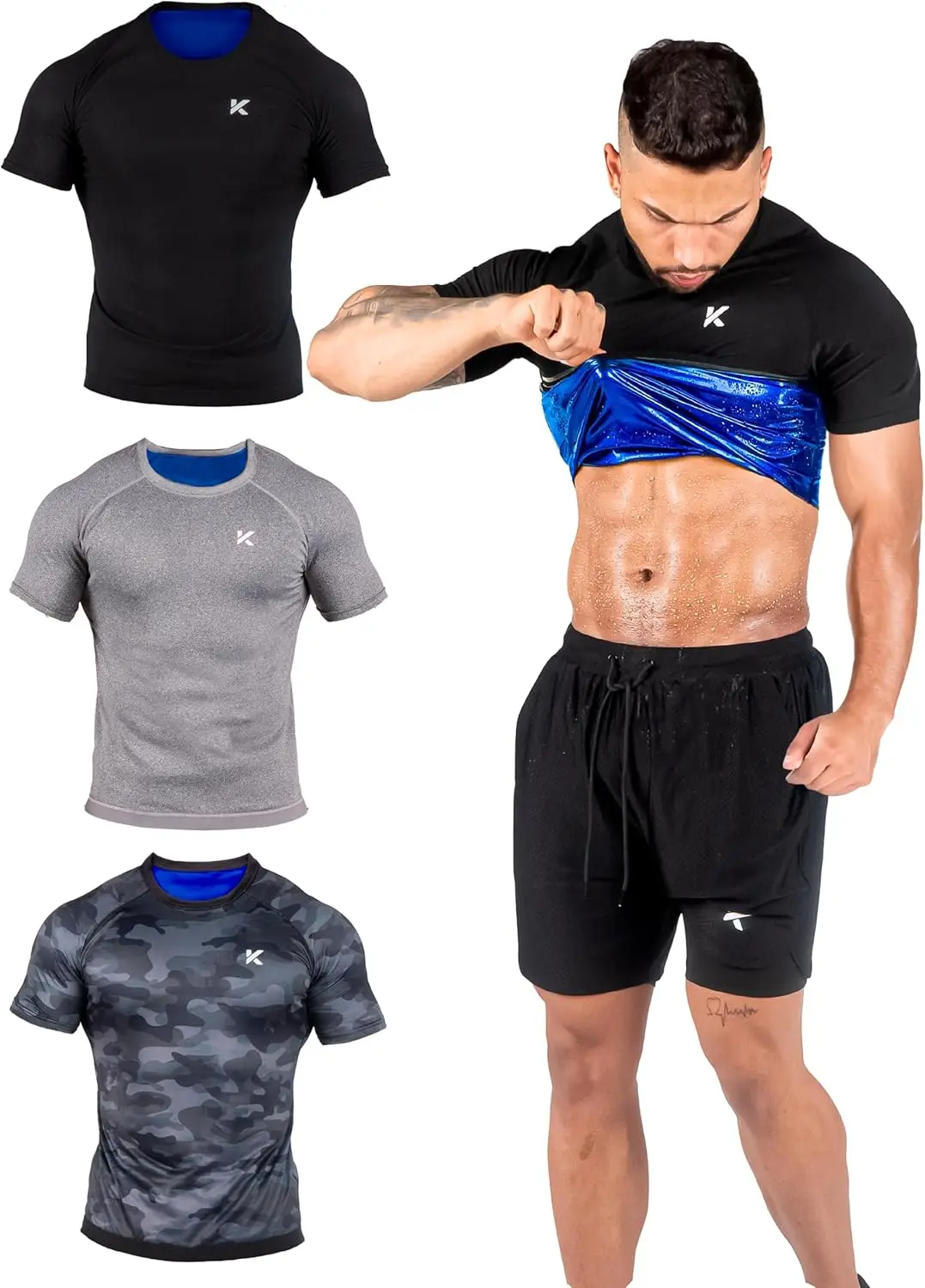 

Мужская рубашка для сауны — спортивный жилет с термообтяжкой, компрессионный тренировочный костюм для тренажерного зала и фитнеса