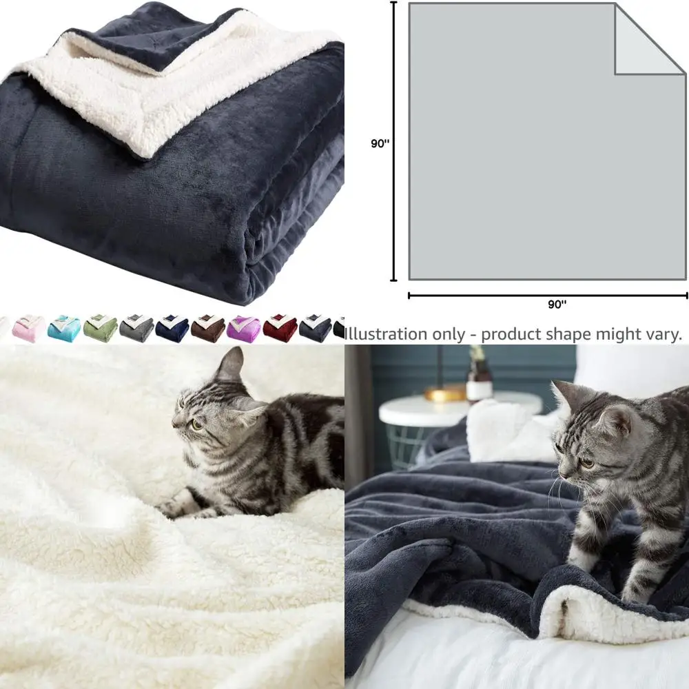 

Флисовое одеяло из шерпы размера «queen-size» — ультрамягкое, плюшевое, теплое, уютное, пушистое одеяло из микрофибры, двустороннее бархатное роскошное одеяло, Dar