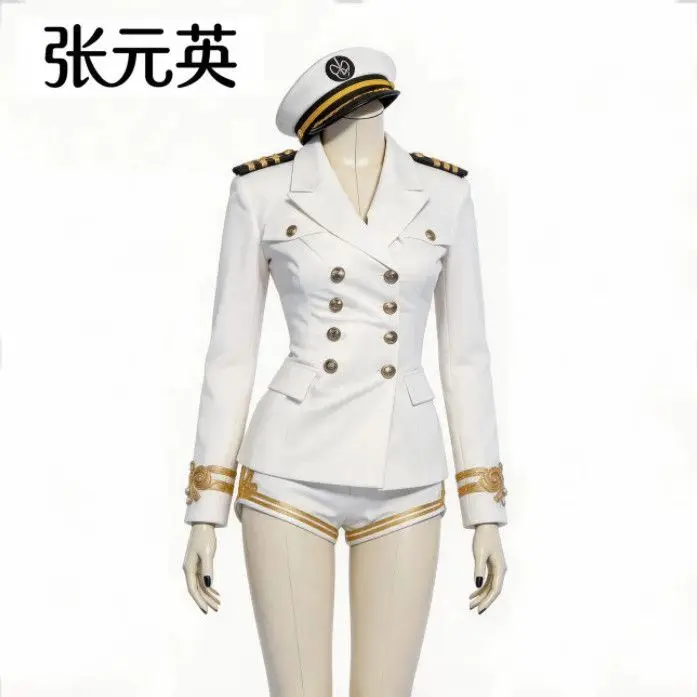 

Dance Dress Singer Same Style Stage Outfit Cosplay White Sailor Suit Double-breasted Blazer Slimming Design Set