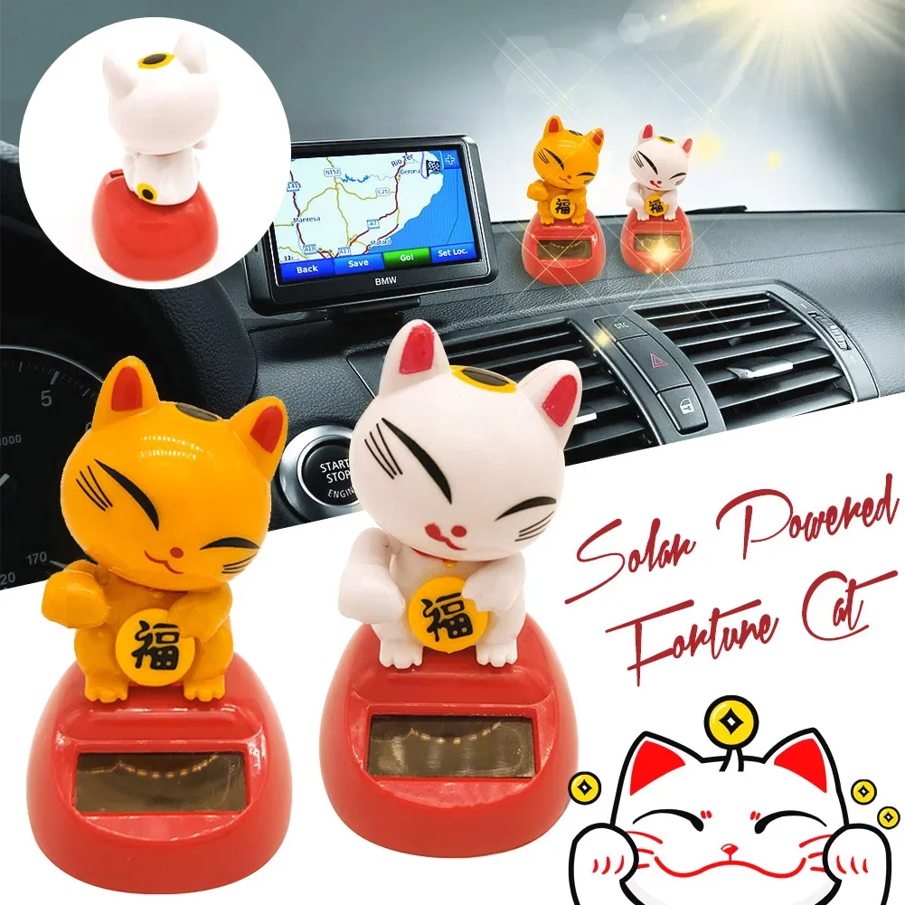 Brinquedo solar criativo, gato acenando, riqueza da sorte chinesa, mão de ouro bem-vindo, enfeite do carro, venda quente