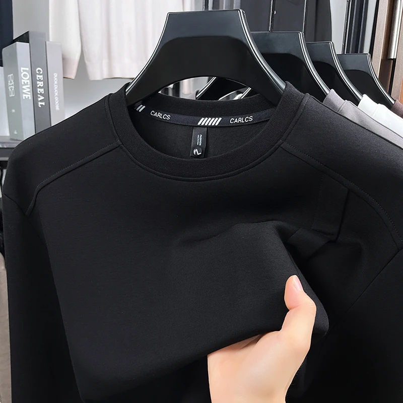 العلامة التجارية الأصلية جودة تي شيرت رجالي الخريف رائعة س الرقبة بلون كم طويل بلوفر أنيق تنوعا الاتجاه الرجالي