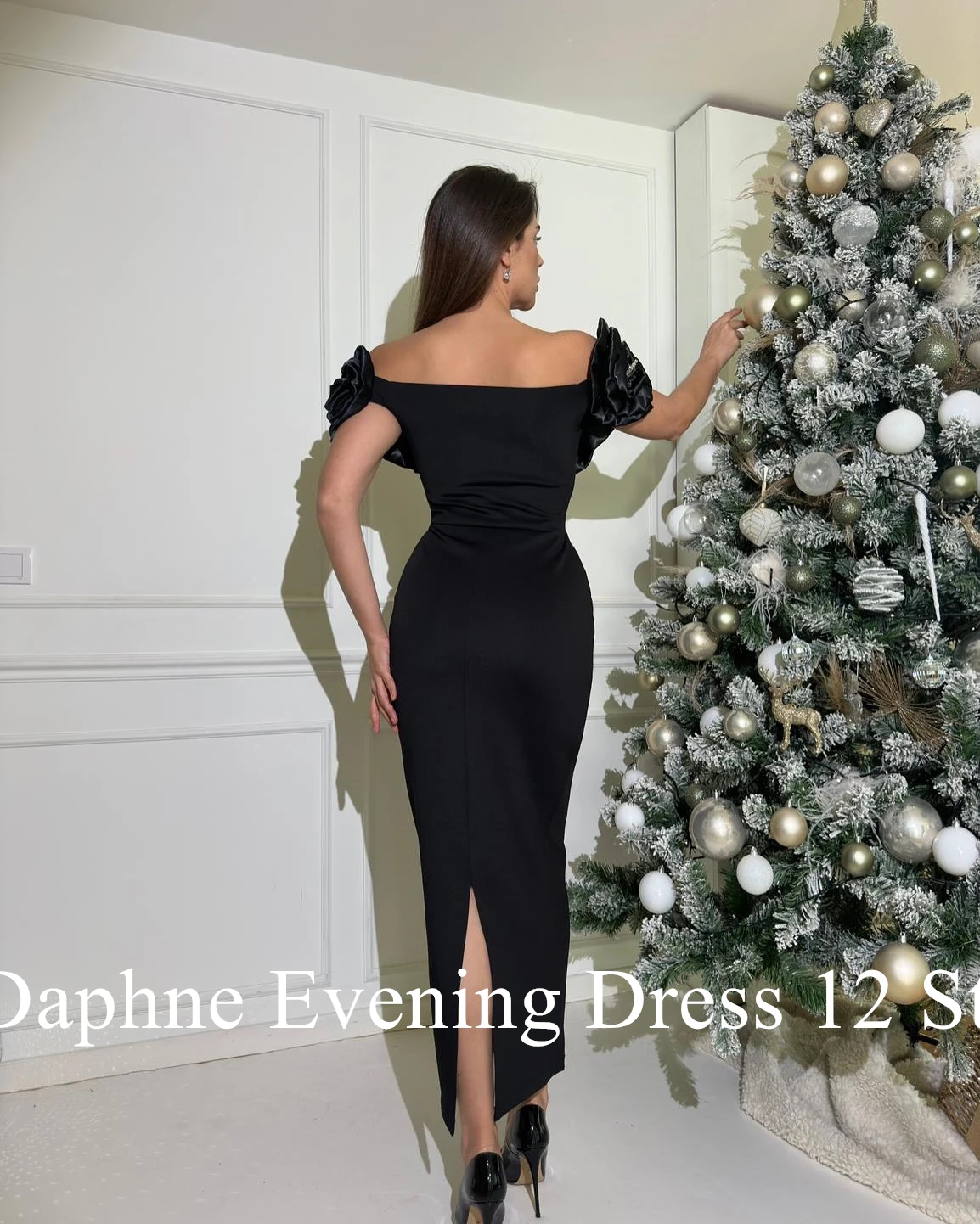 Aangepaste moderne off-the-shoulder bloemen kristal avondjurken luxe jersey korte mouwen vestido de festa vestido de noche