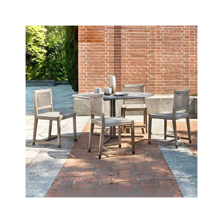# Cafe Outdoor Furniture Teak Table and Chairs Outdoor Garden Dining Set Chairs for Events  Suitable