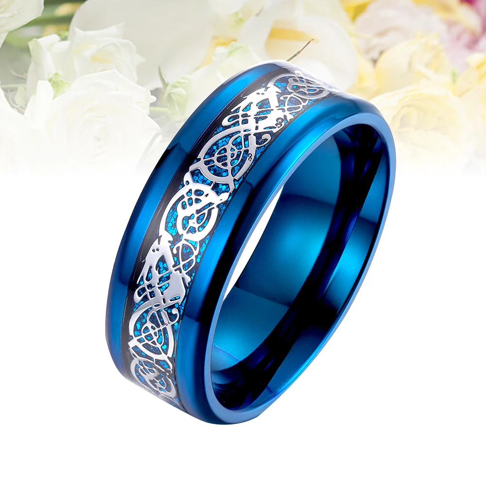 

Titanium Steel Ring Men Personality Nibelon Finger Carbon Fiber Mirror Polishing Cool The