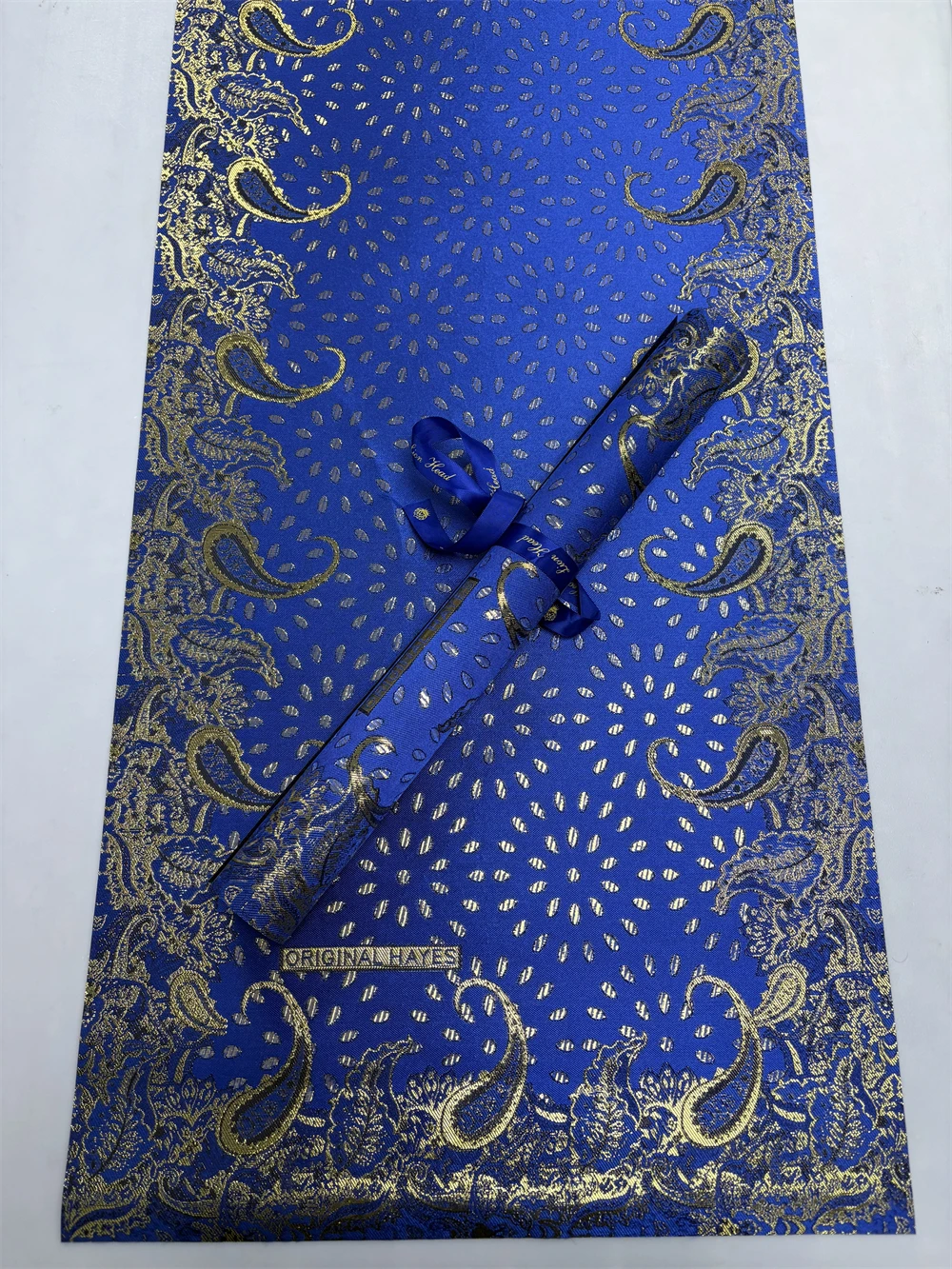 2P Sego Gele Royal Blue Hayes African Sego Headtie – Envoltório de cabeça feminino nigeriano, turbante estampado para ocasiões especiais