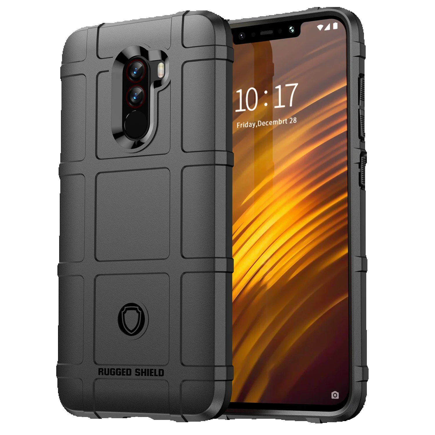 アーマーシールドケース Pocophone Mi Poco F2 Pro F3 F4 耐衝撃ゴムカバー Poco F5 Pro F1 滑り止めグリッドシリコンケース