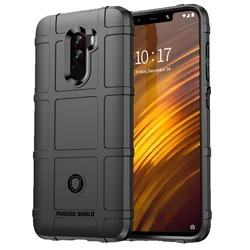 Armor Shield Cases Pocophone Mi Poco F2 Pro F3 F4 Shockproof Rubber Cover For Poco F5 Pro F1 Anti-Slip Grid Silicone Case