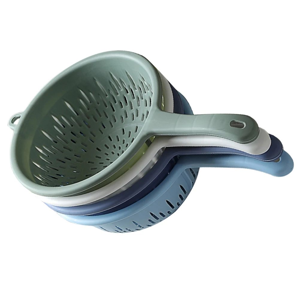 

Colander with Handle Food Grade Vegetable Fruit Washing Drain Strainer Plastic Kitchen Sink Tools Compact for Home Use Deep