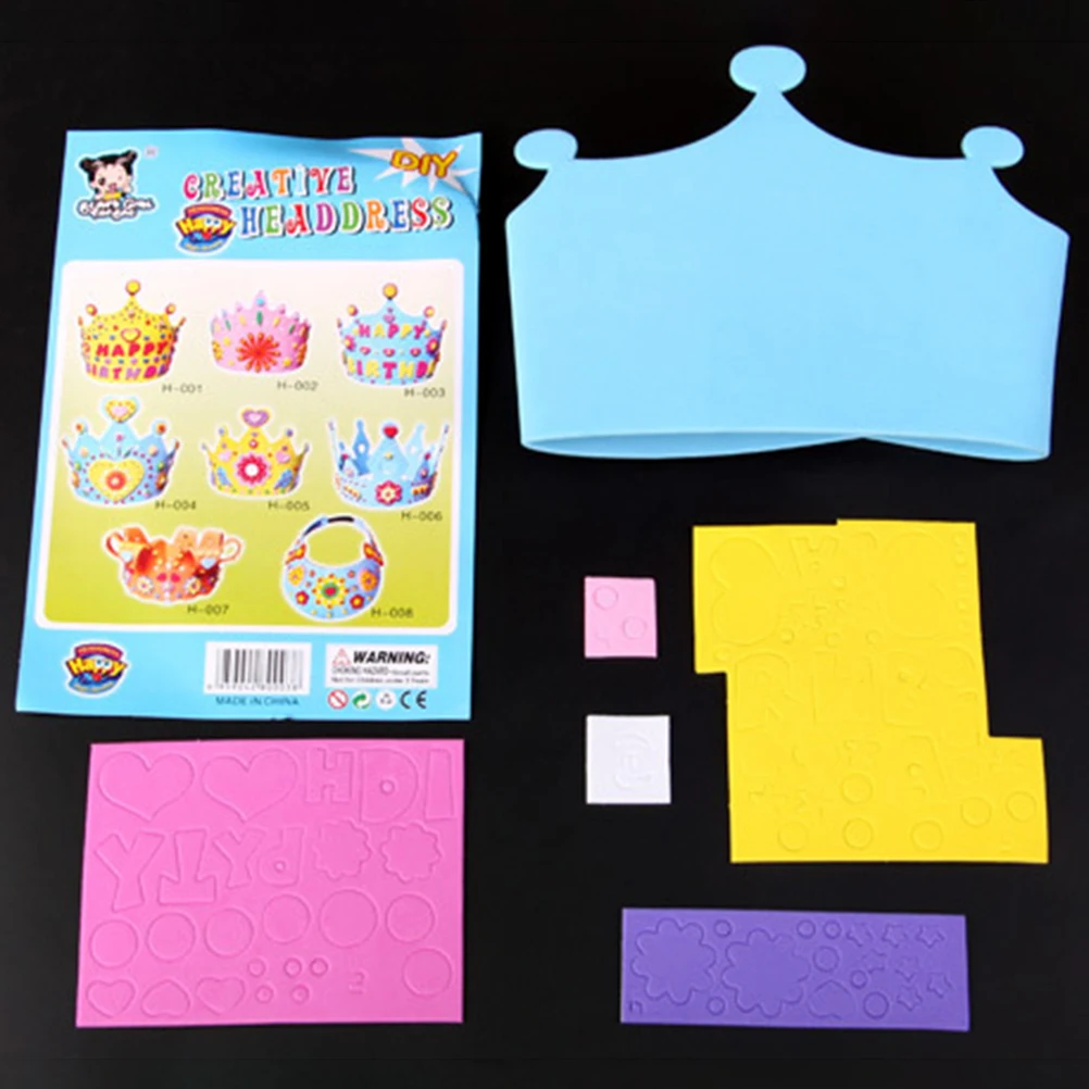 

Children's Crown Birthday Hat Crowns for Kids Party Supplies Baby Dress-up Handmade Cap Role Play Accessory EVA Make
