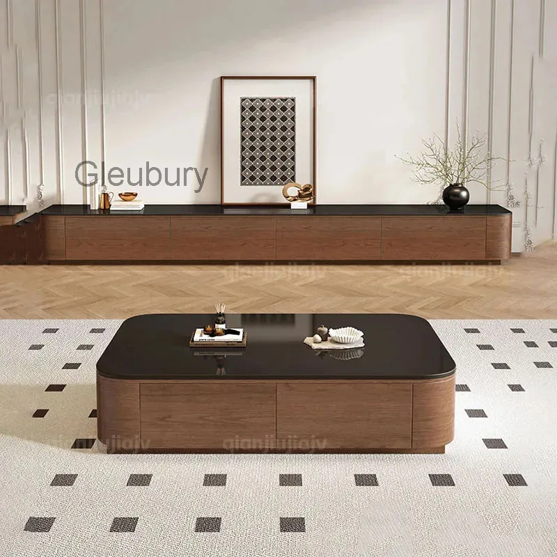 Wide Large Capacity Coffee Table Lounge Functional Center Table Decorative Contemporary Tavolino Salotto Living Room Furniture