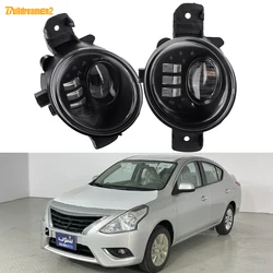 2 X LED Lens Fog Light DRL 30W H11 Car Front Bumper Fog Daytime Running Lamp For Nissan Sunny Sedan G10 N16 2012-2019