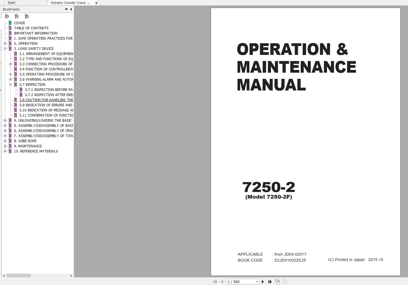 

SpecDiag Kobelco Crane All Model 1.87GB PDF Shop Manual, Operator & Maintenance Manual, Parts Manual, Diagram Circuit DVD