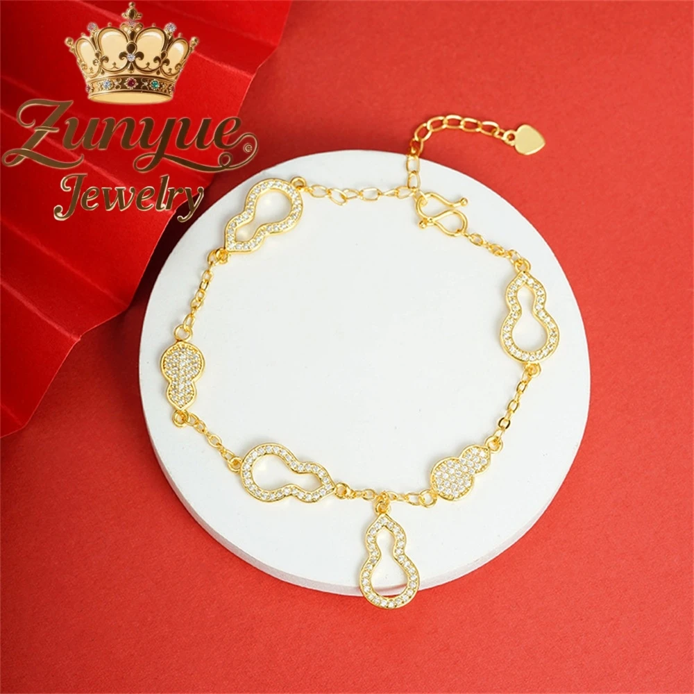

High-End Sand Gold Gourd Hollow Bracelet Luxury Quality Jewelry Best Selling Fashion Jewelry Exquisite Charms Popular Elegant
