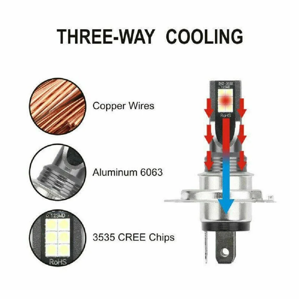 2Pcs H11 LED Headlight Fog Lights Bulb 110W 6000K 20000LM Auto Lamp Super Bright Car Fog Lights Day Running Light