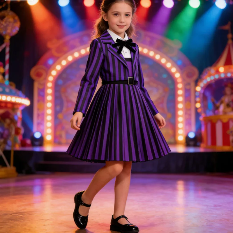 

Halloween Costume Girl Cosplay Costume Purple Girls Party Dress Birthday Party Performance Costume Carnival Kids Dress Up