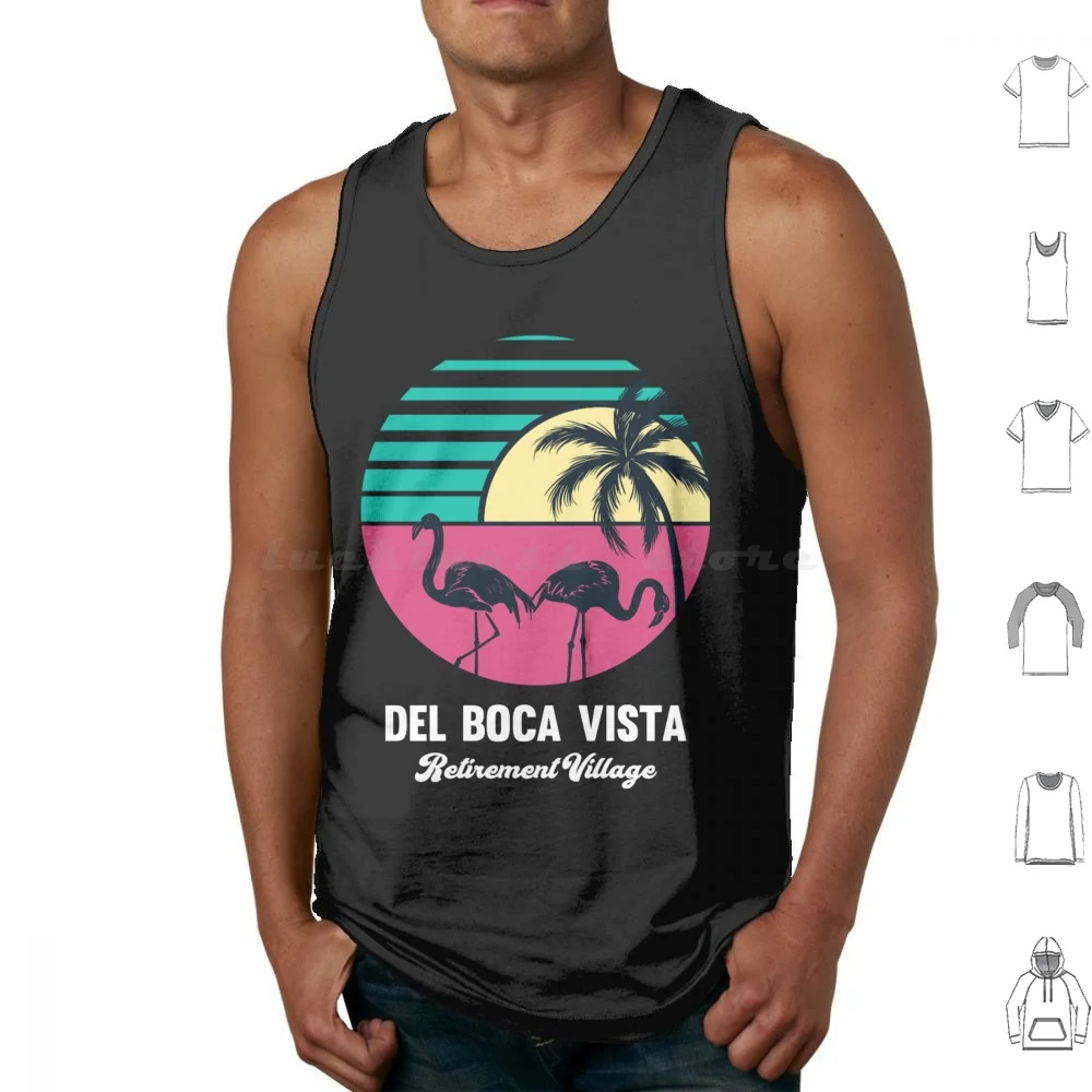 Del Vista Retirement Village Tank Tops Print Cotton Jerry Seinfeld George Kramer Tv Funny 90S Cosmo Kramer Elaine Benes