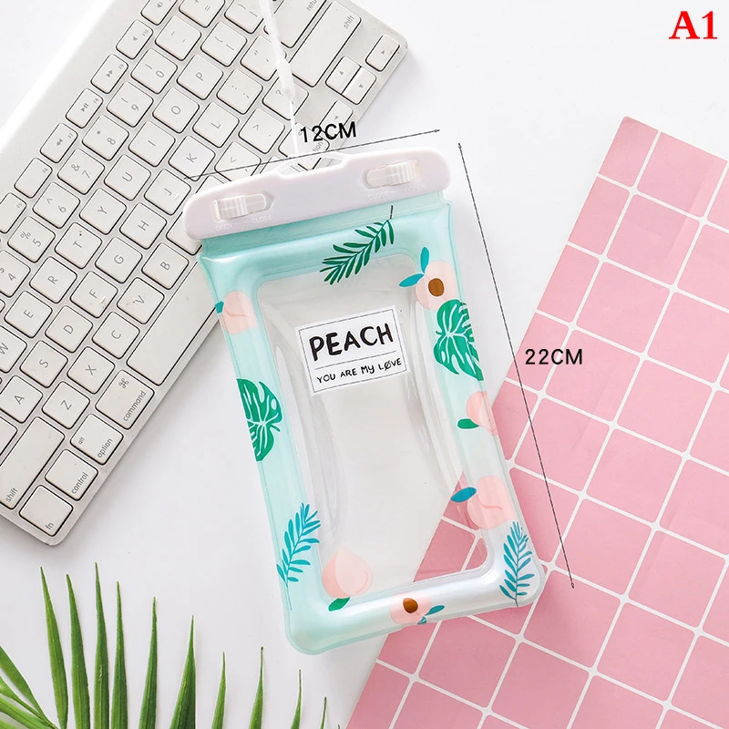 Waterproof Bag for Mobile Phone Sealed Floating Inflatable Airbag Touch Screen Swimming Bag for Outdoor Diving Surfing Beach Use