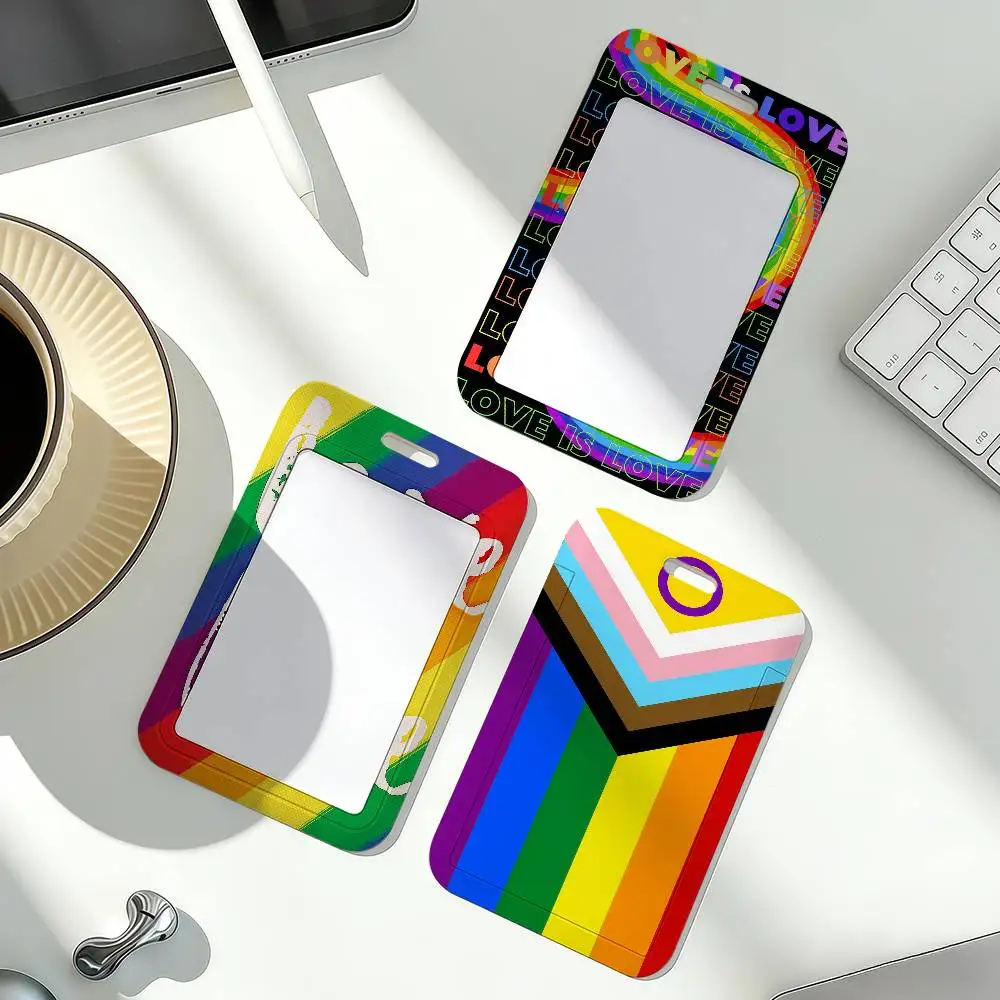 Pride Month Card Holder Student ID Case Daily Use Subway Commute Work Cover Office School Bus Protector