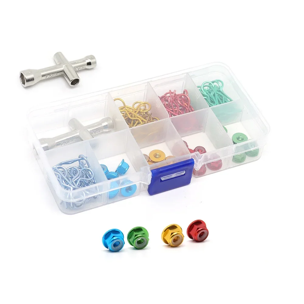 RC Model Car Colorful R Buckle M4 Flange Nut Aluminum Alloy Nut for 1/6 1/7 1/8 1/10 1/12 1/16 Shell Body Clips Wltoys TRAXXAS