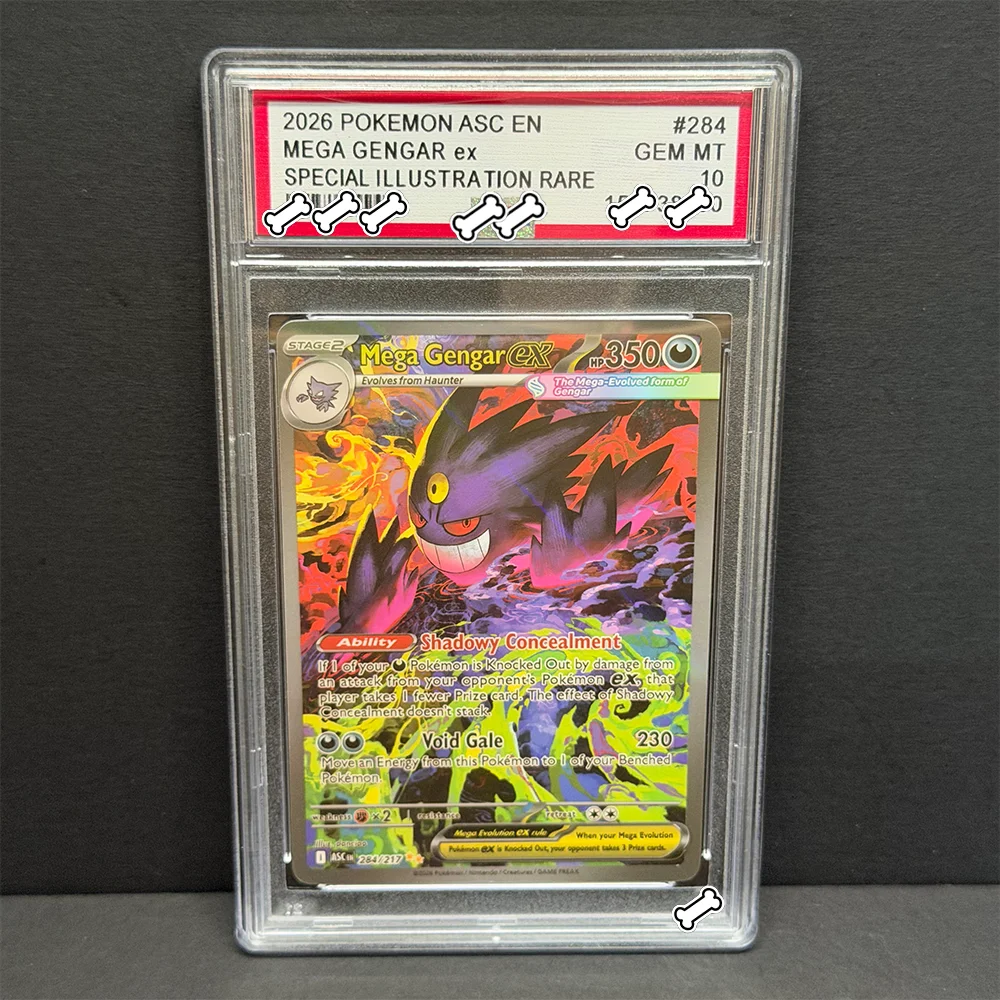 

PTCG DIY 2026 POKEMON ASC EN MEGA GENGAR eX SPECIAL ILLUSTRATION RARE Base Set GAME GREY HAT VAN GOGH Game Proxy Card Gift Toy