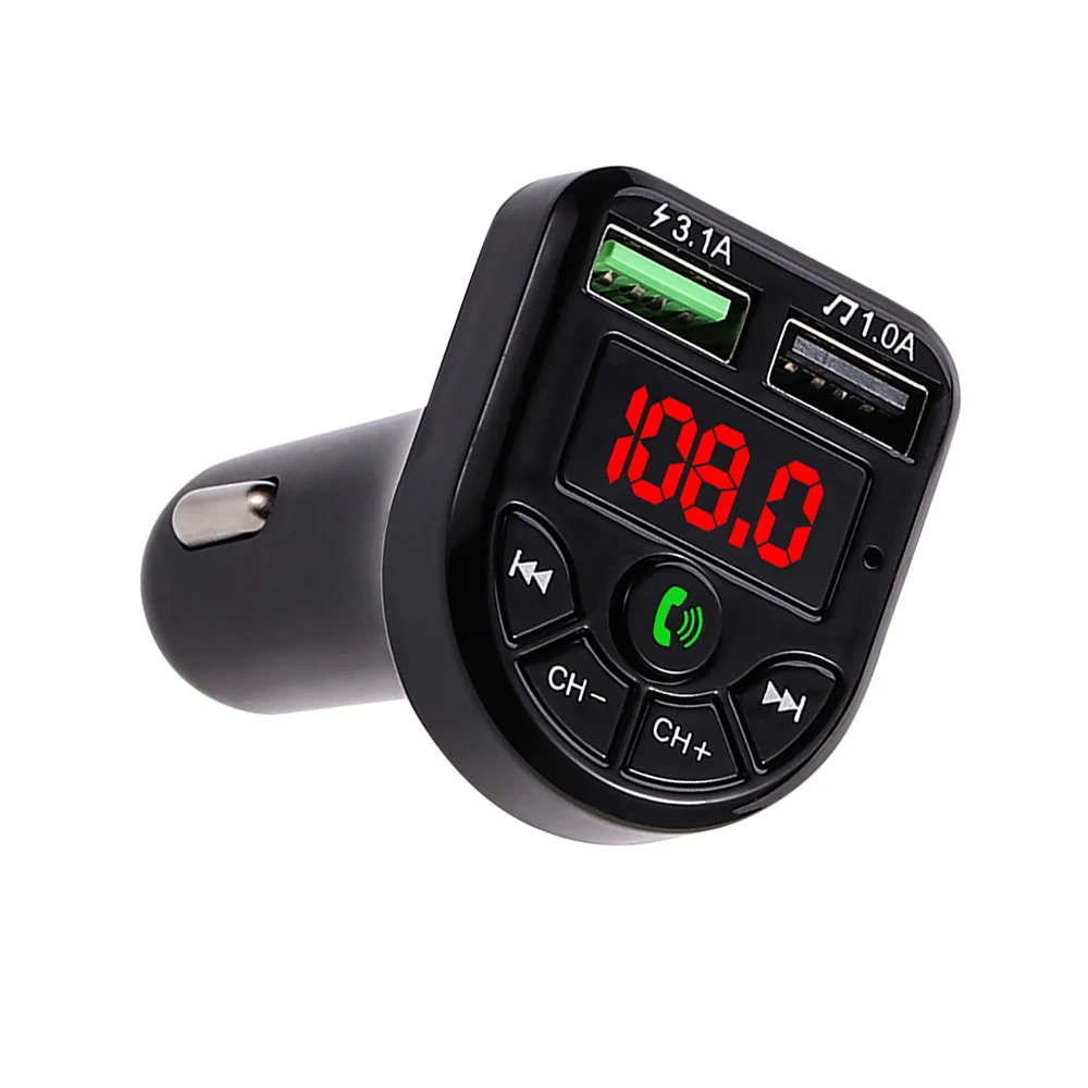NEWEST Bluetooth-compatible 5.0 LED FM Transmitter Car kit Dual USB Car Charger 3.1A 1A 2 USB MP3 Music Player support TF/U Disk