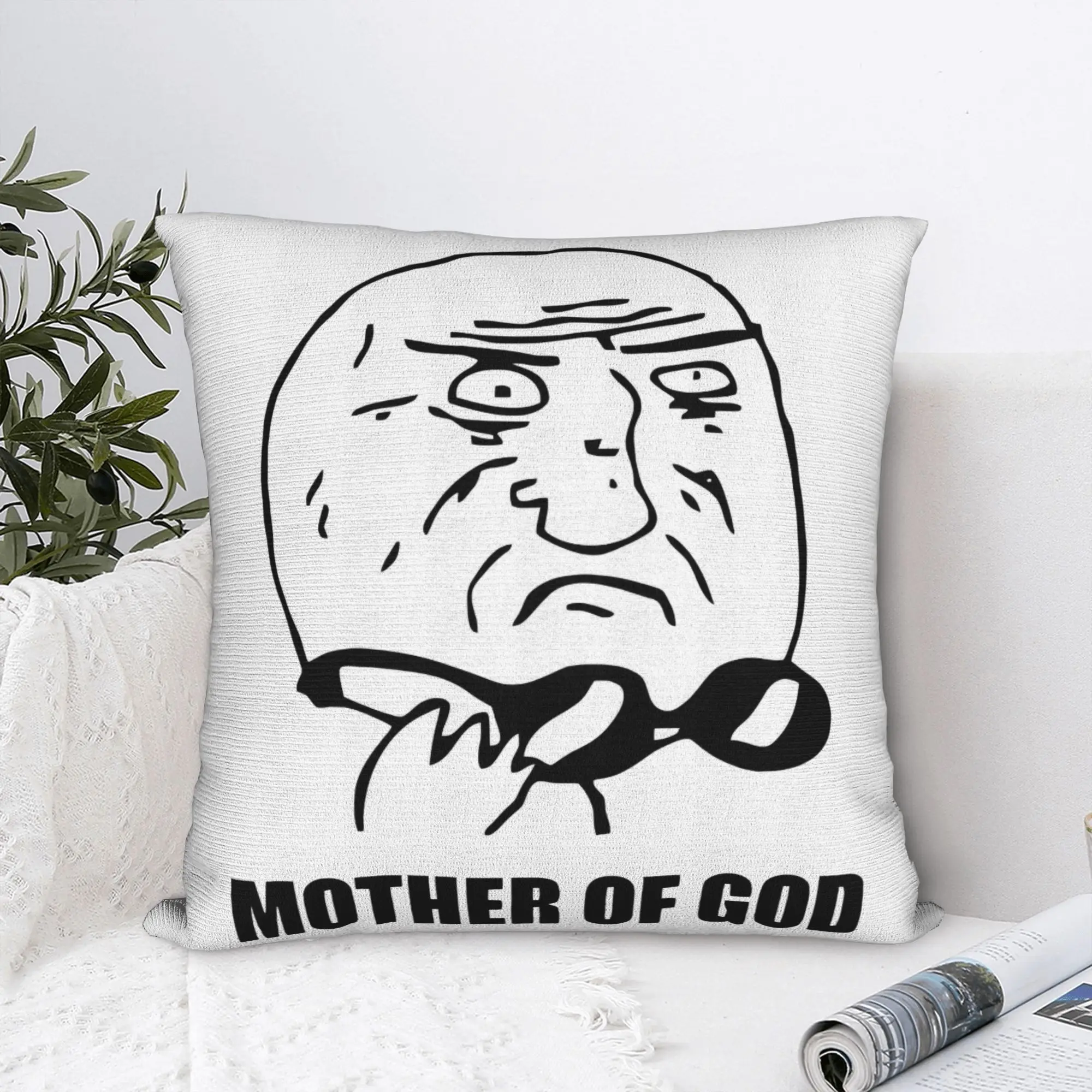 RAGE COMIC Trollface Meme Square Pillow Cases Mother of God Cushion Covers Funny Zippered Decorative Pillowcover for Bed 18