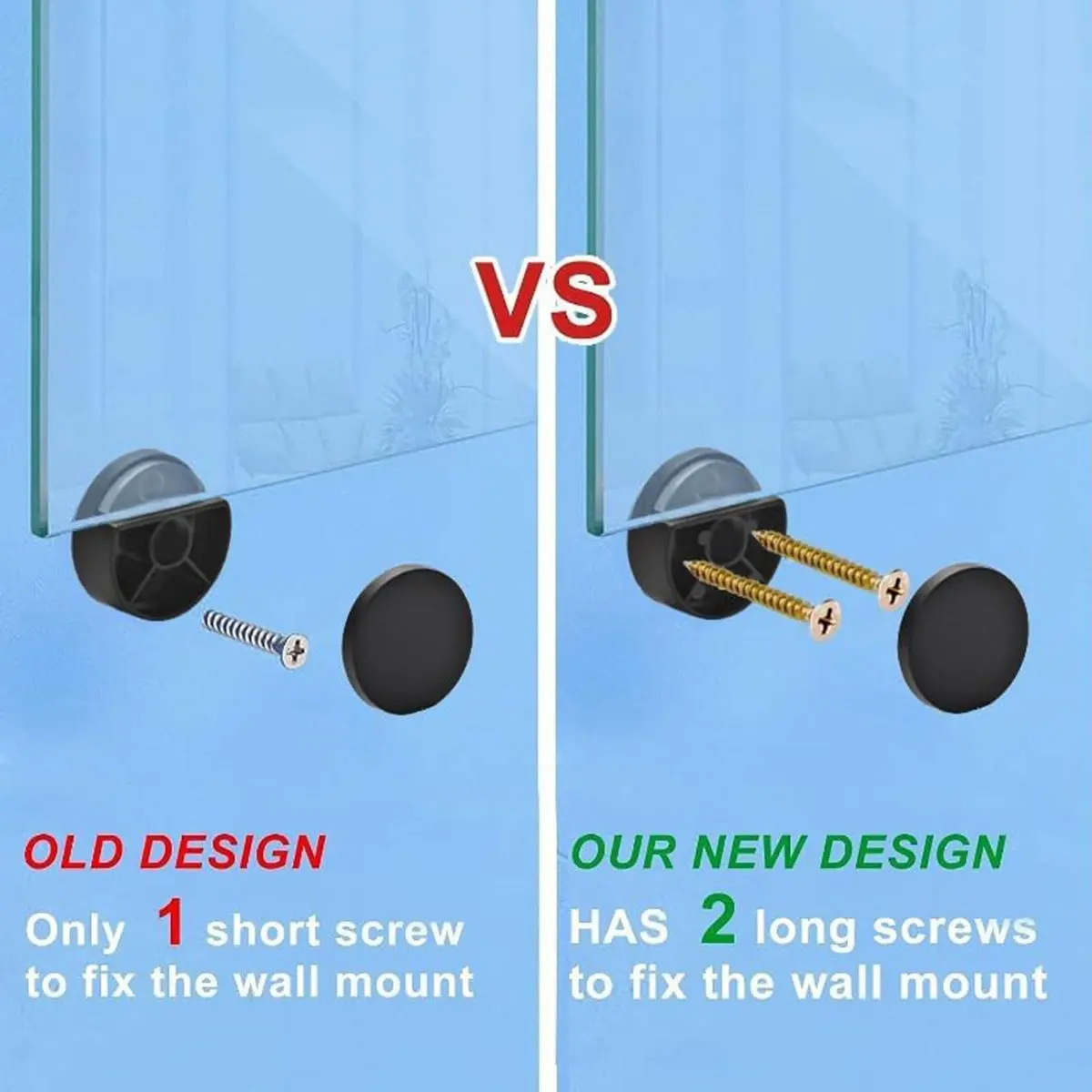 ABJY – matériel de montage de miroir sans cadre, 3-5mm, paquet de 8, Kit de montage de miroir de fixation à double vis avec vis et ancres noires