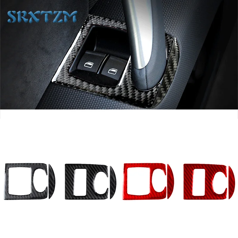 

Панель переключателя стеклоподъемника автомобиля, обшивка панели, наклейки из углеродного волокна для Audi TT 8N 8J MK123 TTRS 2008-2014, аксессуары для интерьера