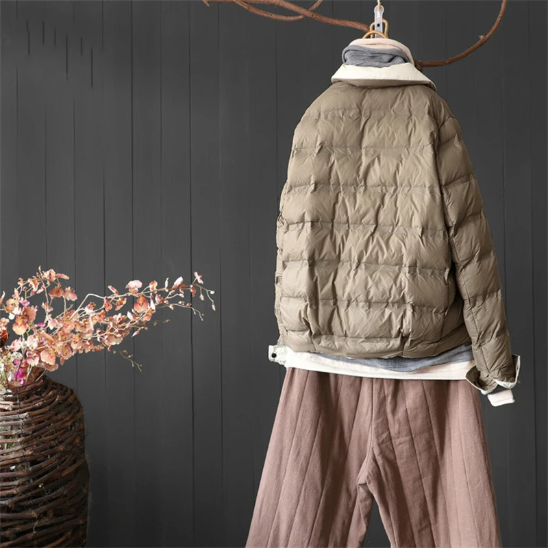 Herbst Winter Reversible Unten Mantel Frauen Warme Licht Dünne Weiße Ente Unten Jacke Parkas Weibliche Einreiher Puffer Outwears