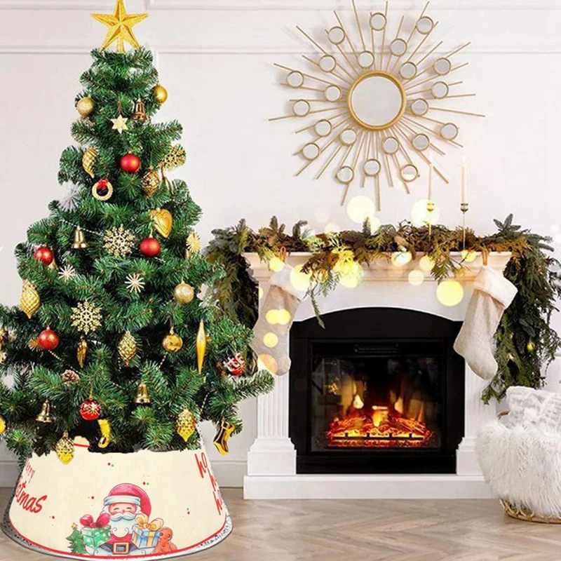 Christmas Tree Decor Surround Base Cover Skirt Foot Colorful Ornament Cartoon For Home Xmas Tree Skirt Party