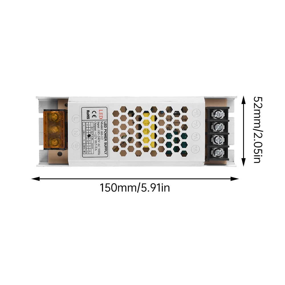 Ultra cienki sterownik zasilacz zasilający stabilizujący napięcie transformatory oświetleniowe DC 220V do 12V 60W 100W 200W