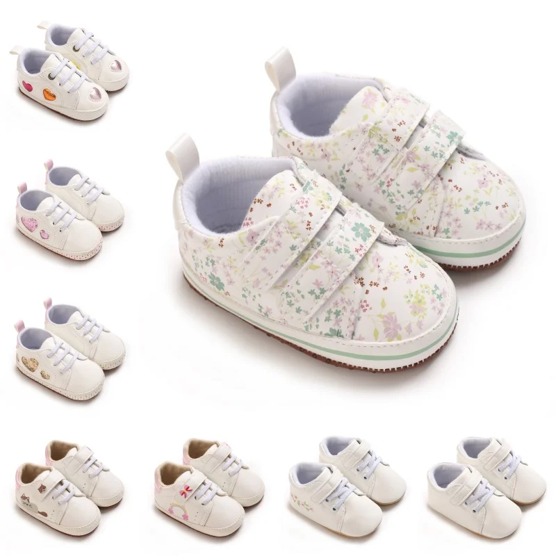 Spring Autumn Women Heart Print Casual Sports Shoes, Soft Sole Comfort Indoor Outdoor Walking Footwear