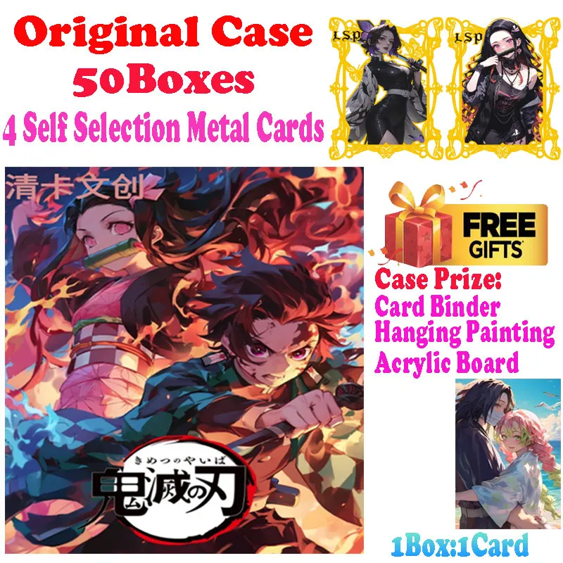 2024 Newest Case Wholesale Qingka Demon Slayer Colored Paper Card Shinobu Trading Mitsuri Tanjiro CCG TCG Hobbies Gift