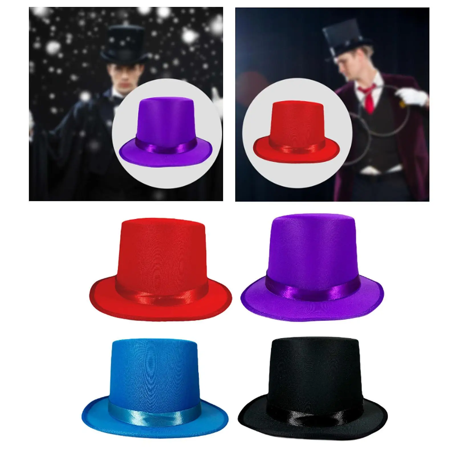 Top Hat Ceremonial for Women Men Party Accessory for Role Playing Themed Parties