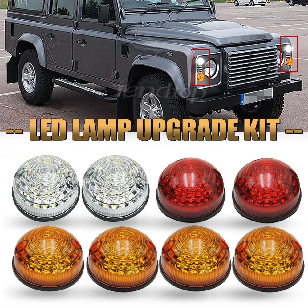 10pcs Rear Fog Lamp Reversing Light Turn Signal Light Complete LED Lamp Upgrade Kit Indicator For Land Rover Defender 1990-2016