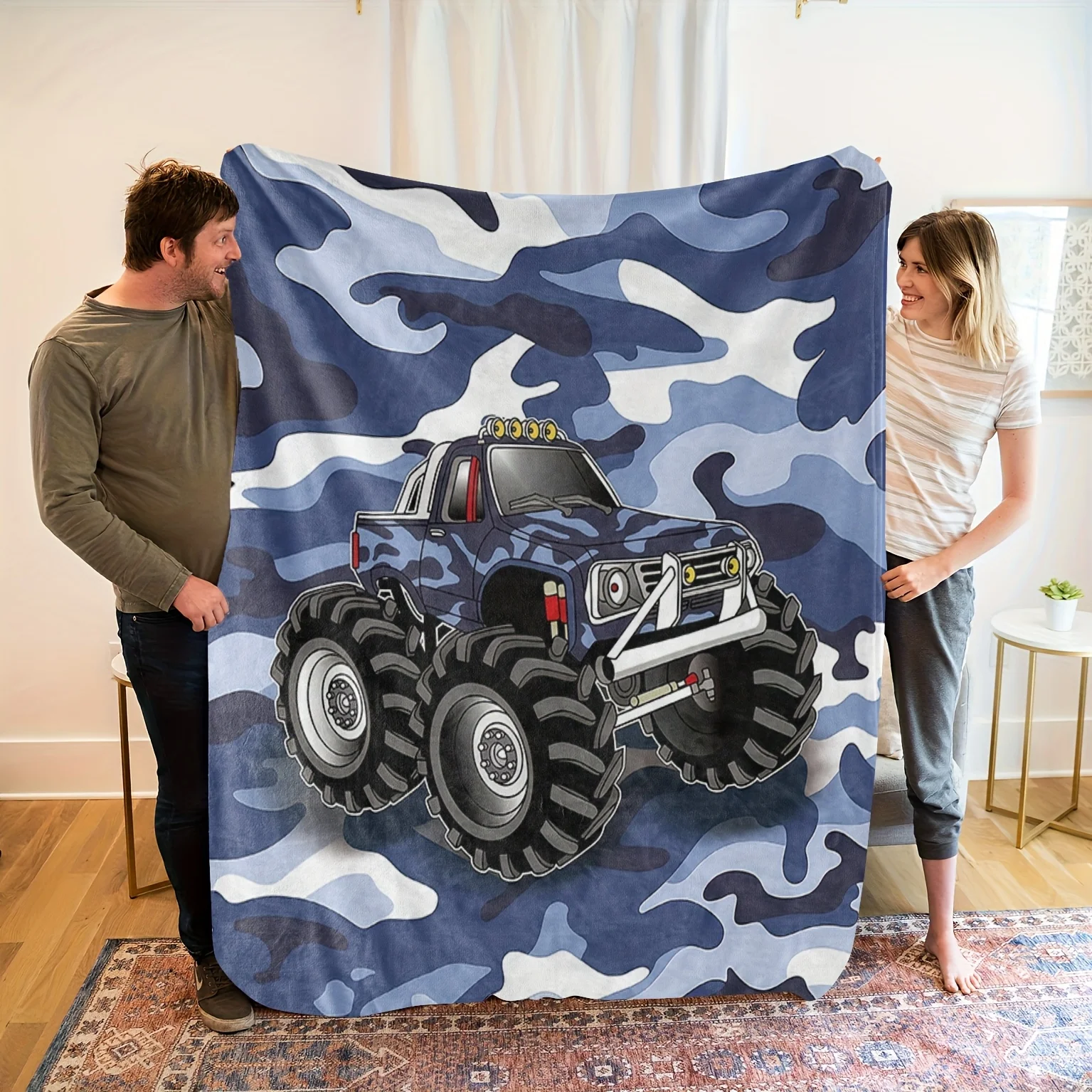 Trail Blazer Flannel Throw Blanket Soft Camo Design All Season Cozy Comfort for Outdoor Adventure Gift