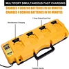 USB 포트가 있는 리튬 이온 배터리 충전기, Dewalt DCB104 4 포트 고속 충전기, DCB120 DCB127 DCB200, 12V, 14.4V, 18V, 20V 6