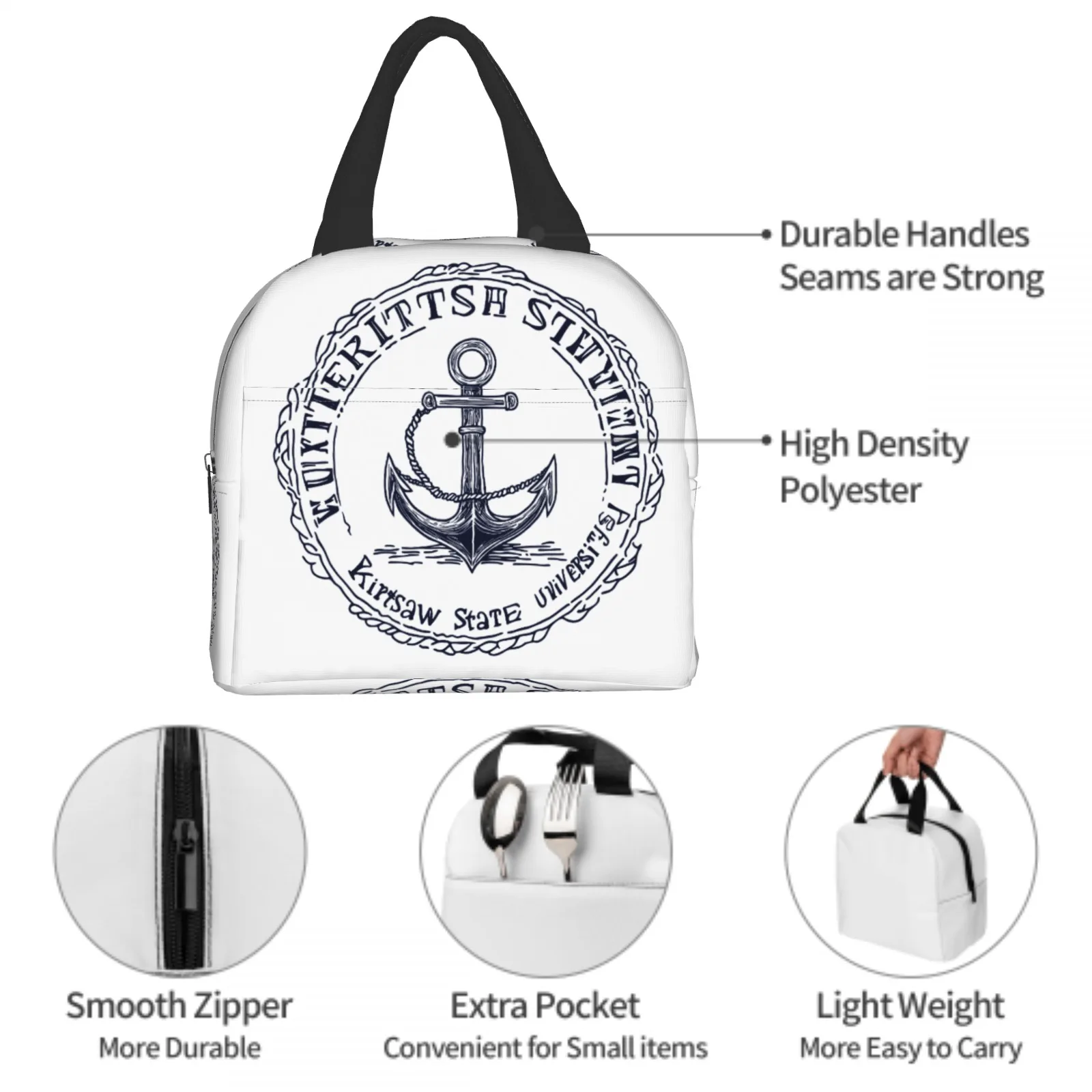 حقيبة غداء مرساة السمك للنساء والرجال صناديق غداء معزولة حراريًا للبالغين في المكتب وحقيبة كمبيوتر محمول للعودة إلى المدرسة