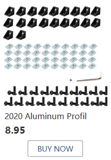 8 stücke Schwarz 3 Weg End Winkel Halterung Anschlüsse Für Europa Standard Aluminium Extrusion Profil 2020 Serie Buchse 6mm mit Schrauben – Detail 7