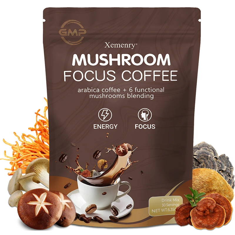 

Mushroom Coffee - Enhances Brain Memory and Cognitive Clarity, Immune System and Digestive Health, Energy Supplement