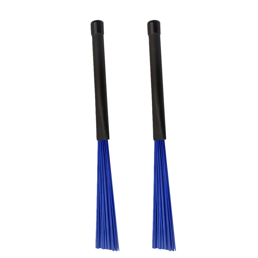 

2 Pcs Drum Sticks Brush Retractable Wire Accessories Nylon Blue Percussion Drumsticks