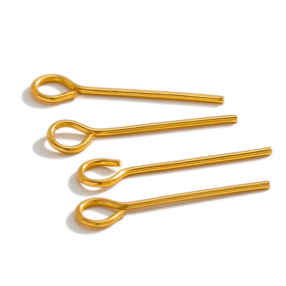 100 stks/partij Rvs Goud Staal Kleur Eye Head Pins 15/20/25/30mm Oorbellen Bevindingen voor DIY Sieraden Maken Accessoires
