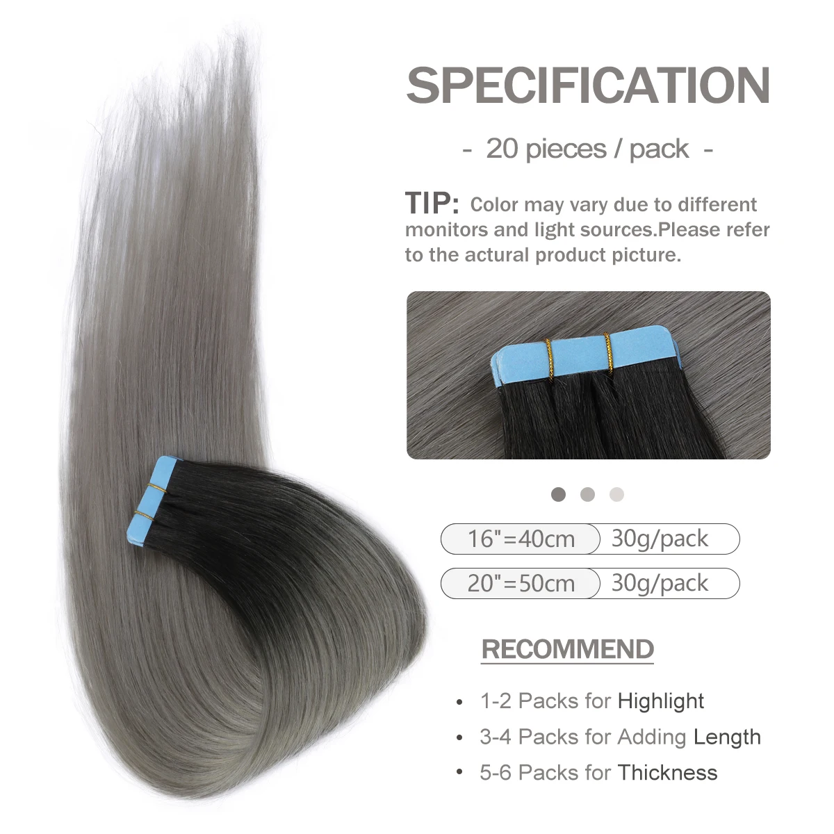 20 Zoll Nahtlose Tape-in Haarv – Invisible Tape In Extensions Real Hair Bewertung und Preis