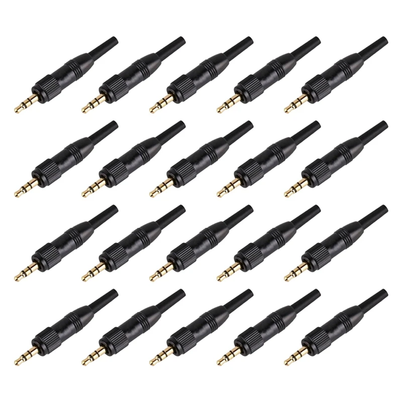 

20 Pcs 3.5Mm Stereo Screw Locking Audio Lock Connector For Sennheiser For Sony Nady Audio2000s Mic Spare Plug Adapter