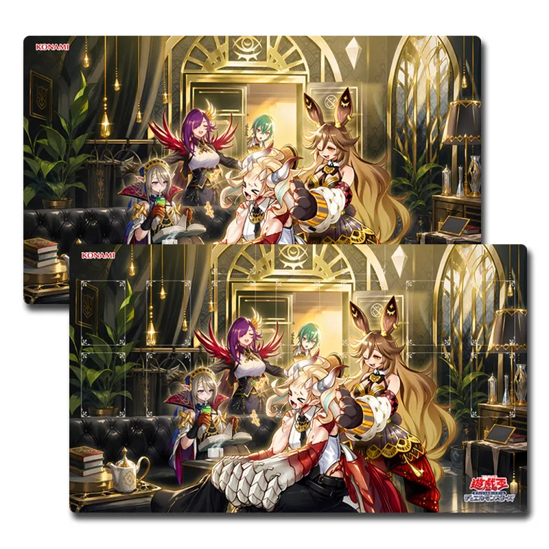 Yugioh The Stars of Raise Moon Playmat Yu-Gi-Oh! TCG Trading Card Games Mat Duel Disk Rubber Desk Mat Gaming Mouse Pad