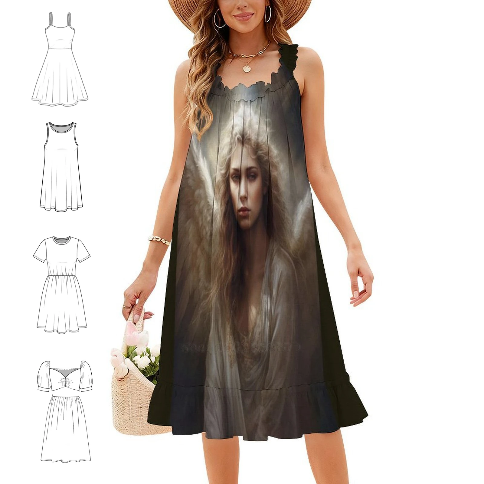 Faith Based Art Religious Symbol Christian Artwork Korean Style Dress For Women Elegant Casual Dress For Party Or Daily Wear