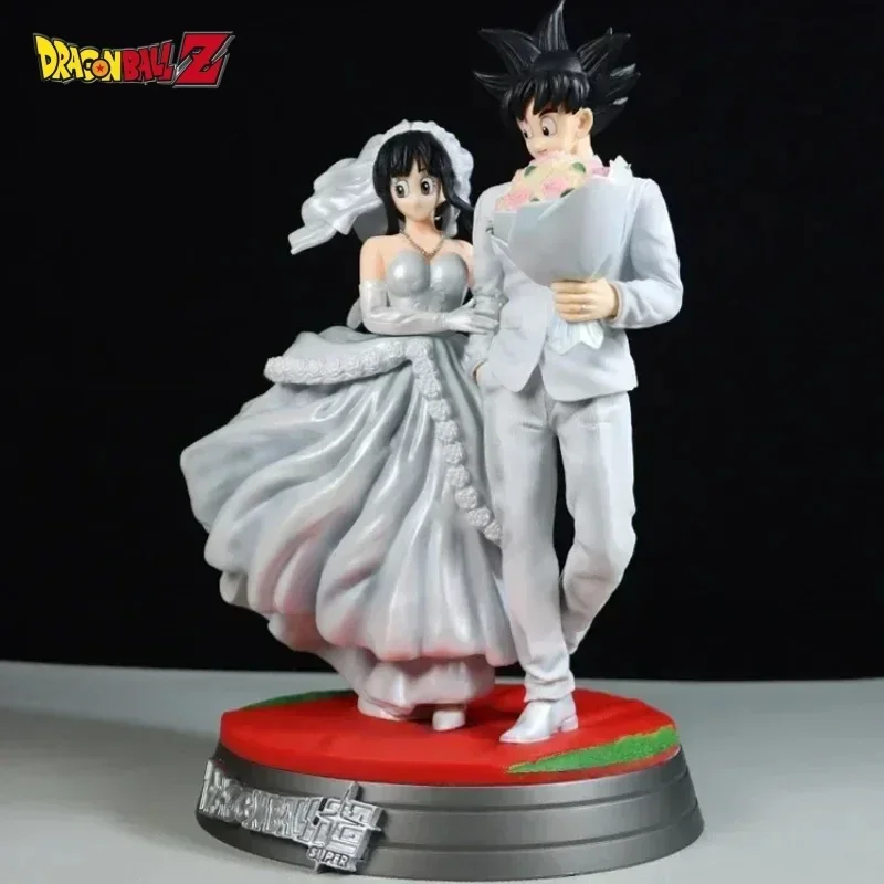 31-33cm Dragon Ball Sun Wukong y Qiqi figura de mano periférica de boda modelo ornamento figura de acción colección de decoración