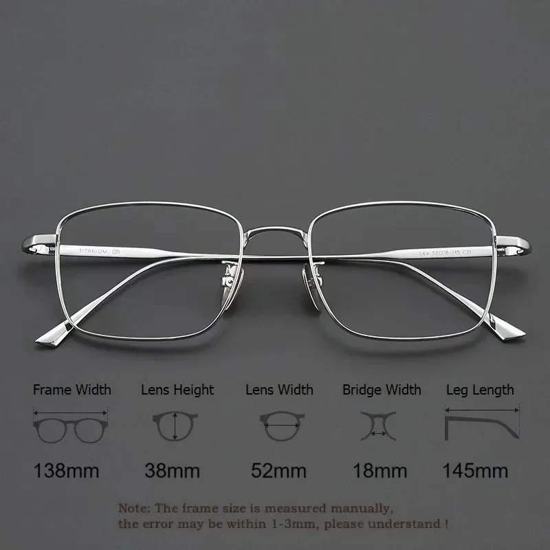 

XUKA Eyewear Retro Square Pure Titanium Ultra-light Luxury Business Optical Prescription Glasses Frame Men Women