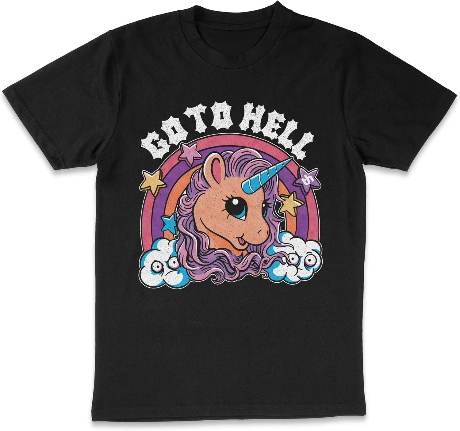 THRILL HOUSE Go To Hell Funny Rude Anti-Social Slogan Offensive Cute Fantasy  Personality Women T Shirt