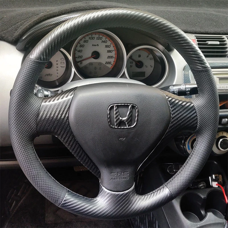 

Customized Hand-sewn Car Steering Wheel Cover Braid for Honda Fit Jazz 2004-2007 CITY 2007 Microfiber Leather Car Interior